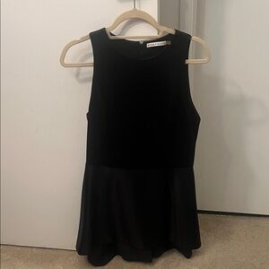 Alice + Olivia Black Sleeveless Peplum Top
